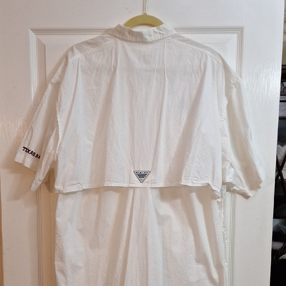 Columbia White Casual Button Down Shirt with Embroidered Logo Texas A&M SZ.XLG - Picture 9 of 12